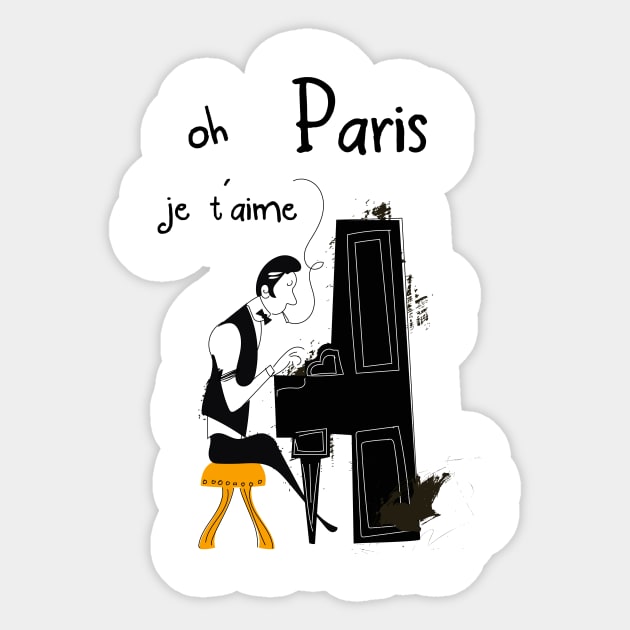 Oh Paris je t'aime Sticker by nickemporium1